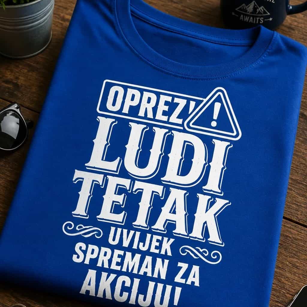 Majica za ludog tetka - oprez, uvijek spreman za akciju!
