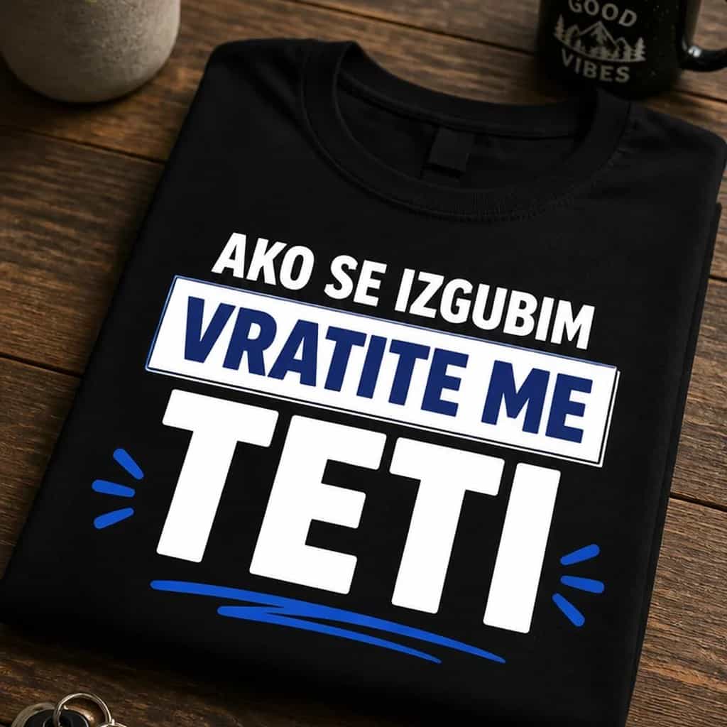 Majica ako se izgubim vratite me teti