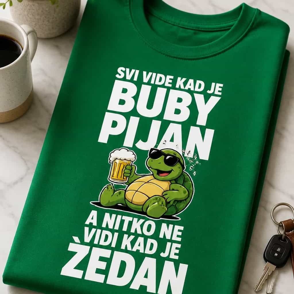Majica SVI VIDE KAD JE BUBY PIJAN A NITKO KAD JE ŽEDAN