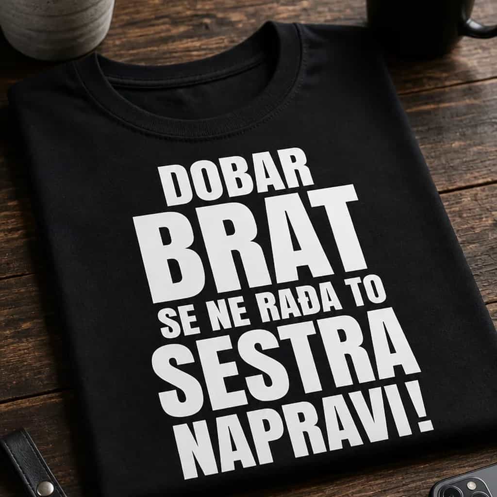 Majica za sestre - DOBAR BRAT SE NE RAĐA TO SESTRA NAPRAVI!