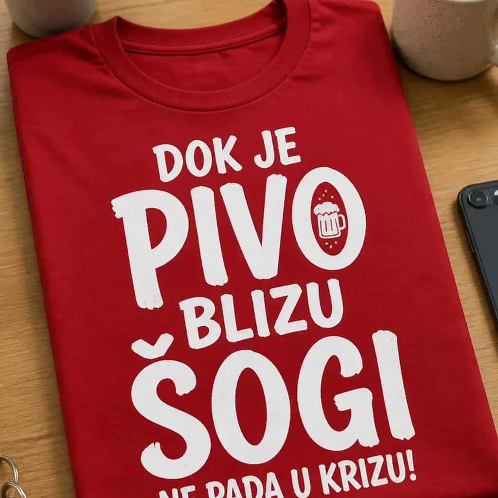 Majica za šogora - DOK JE PIVO BLIZU ŠOGI NE PADA U KRIZU!