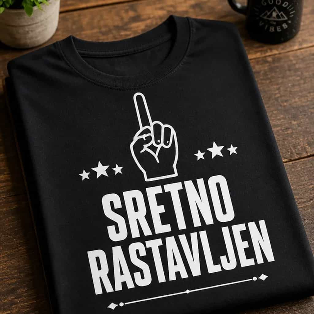 Majica za rastavljene muškarce - SRETNO RASTAVLJEN