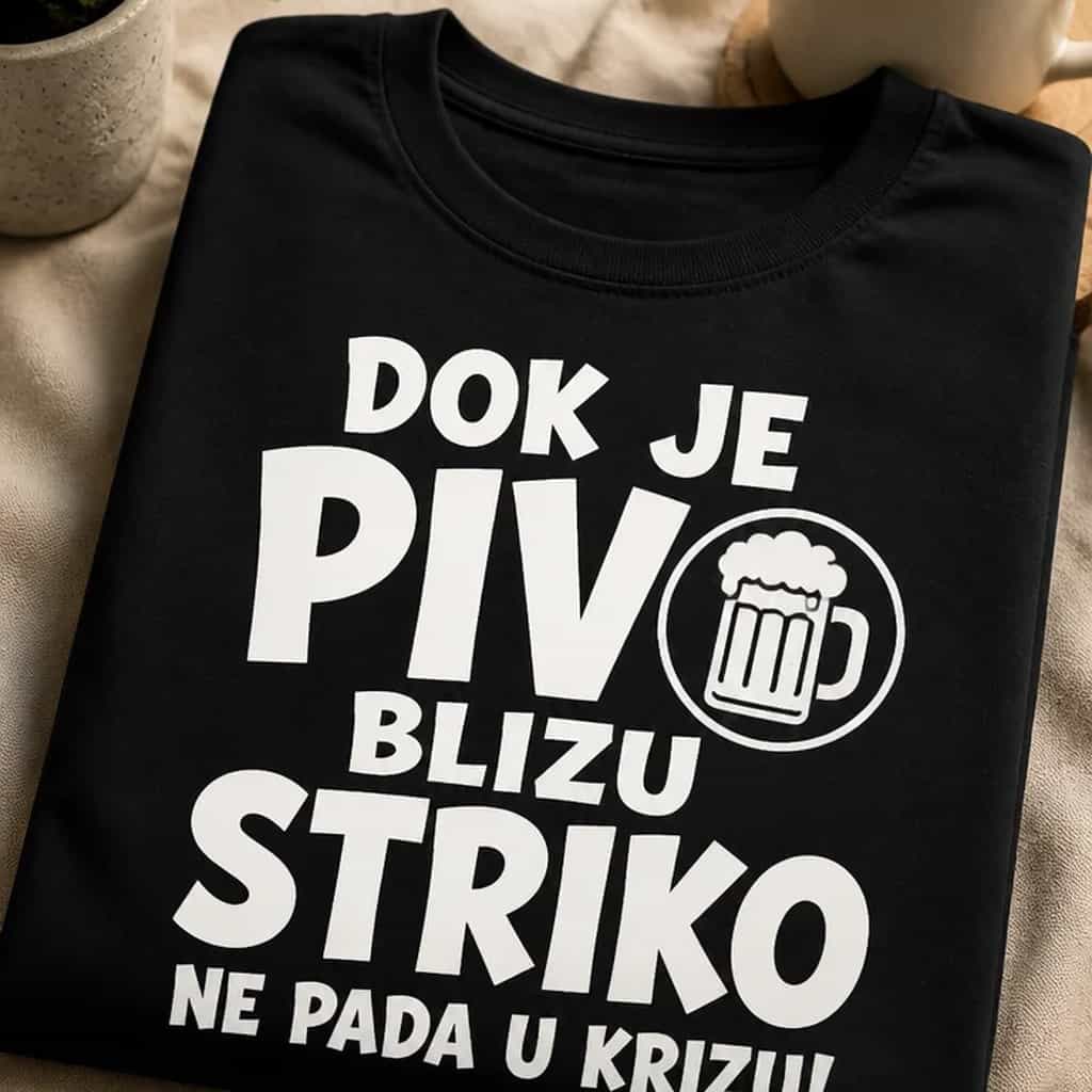 Majica za strica - DOK JE PIVO BLIZU STRIKO NE PADA U KRIZU!