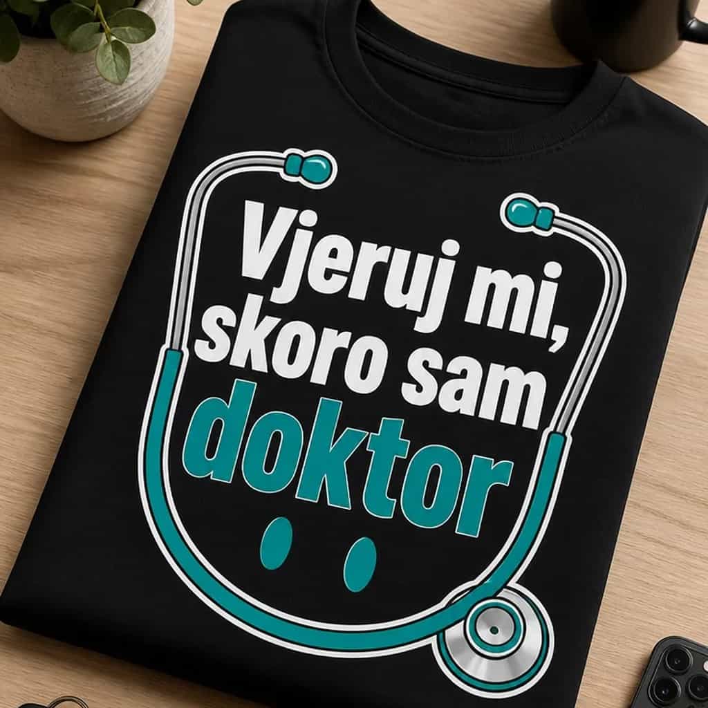 Majica za studente medicine – Vjeruj mi, skoro sam doktor