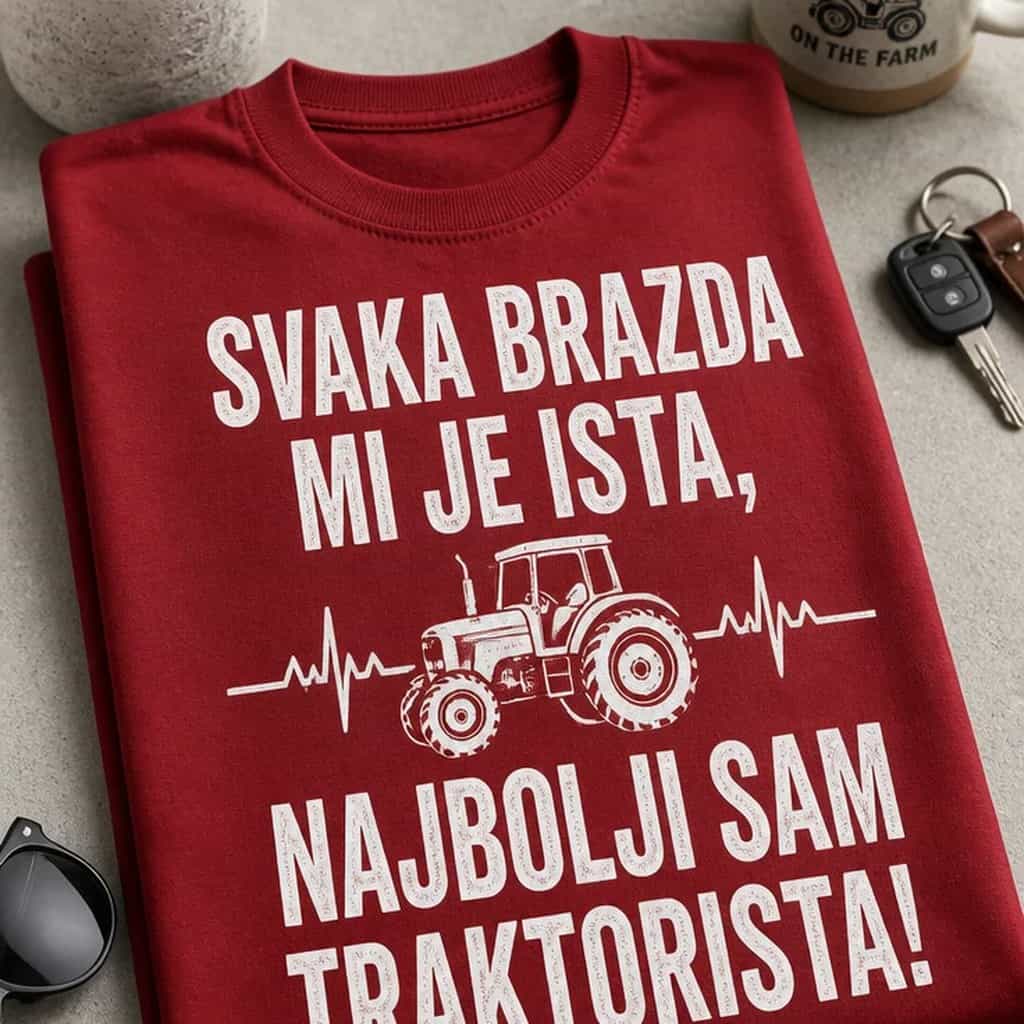 Majica za traktoriste svaka brazda mi je ista, najbolji sam