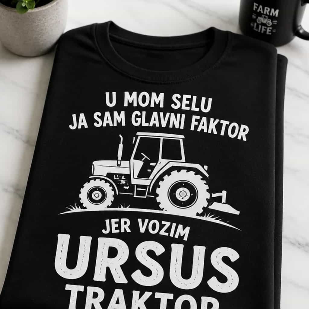 Majica za vozaÄŤe traktora - U mom selu ja sam glavni faktor