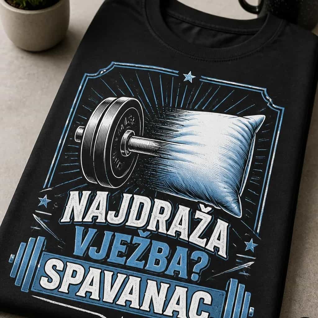 Majice s natpisom Najdraža vježba? Spavanac.