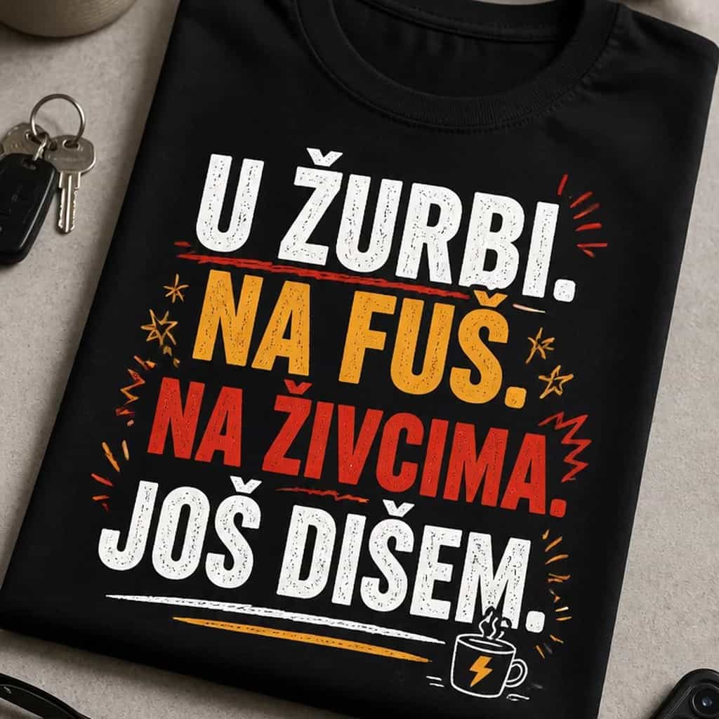 Majica u žurbi, na fuš, na živcima, još dišem