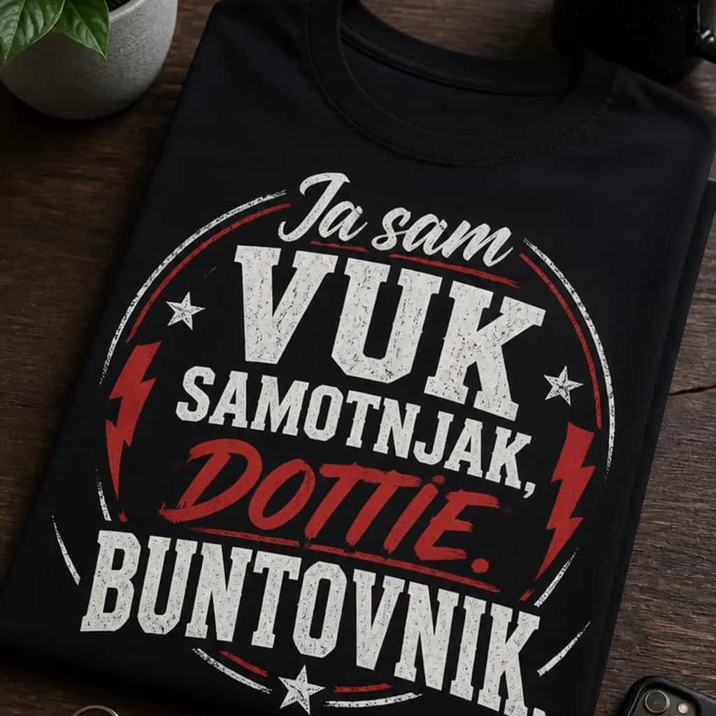 Smiješna majica „Ja sam vuk samotnjak, Dottie.”