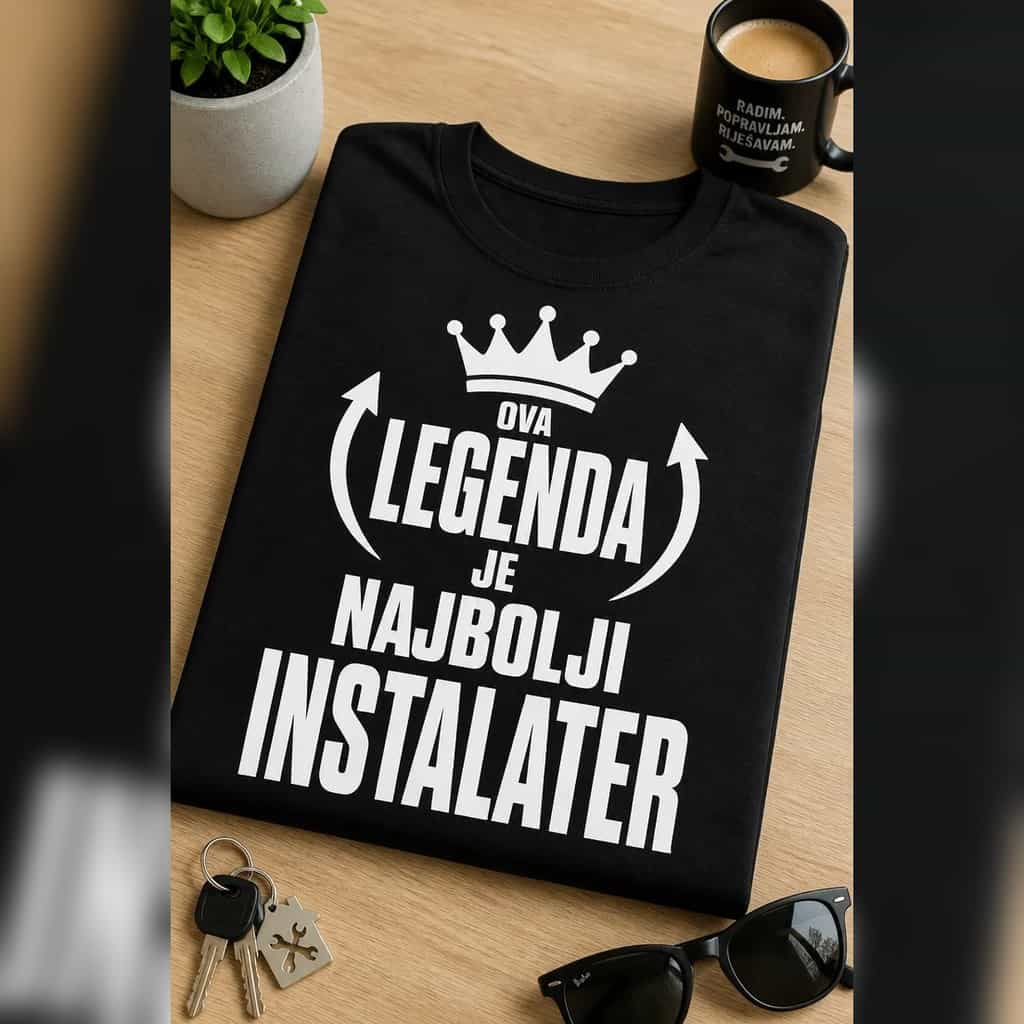 Majica za instalatera - OVA LEGENDA JE NAJBOLJI INSTALATER