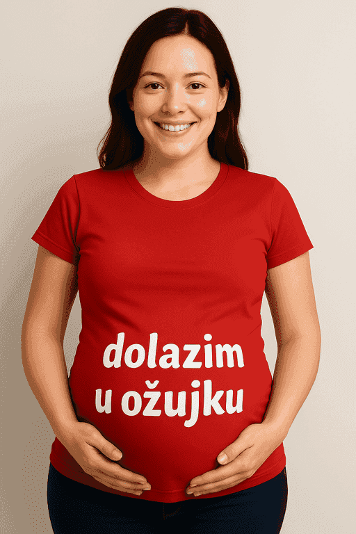 Majica za trudnice - dolazim u ožujku