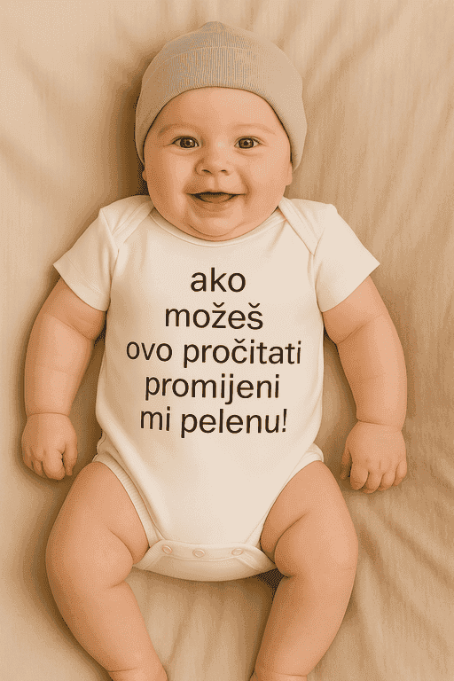 Bodi za bebe - ako možeš ovo pročitati promijeni mi pelenu!