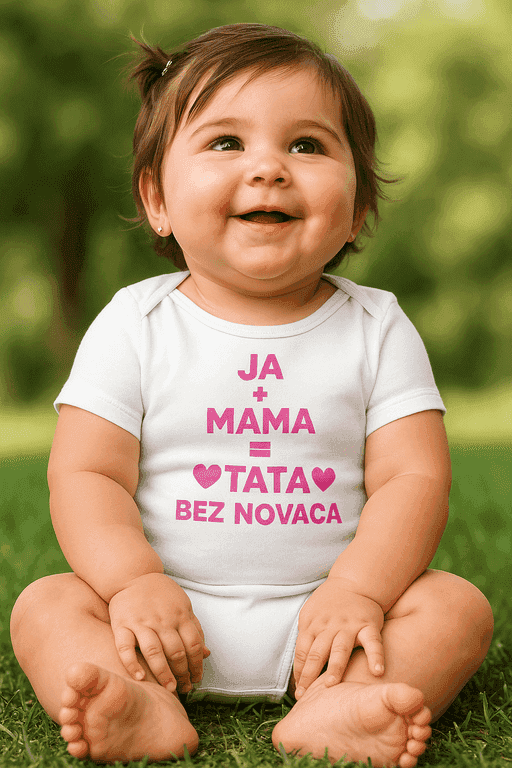 Bodi za bebe - JA + MAMA = ❤TATA❤ BEZ NOVACA