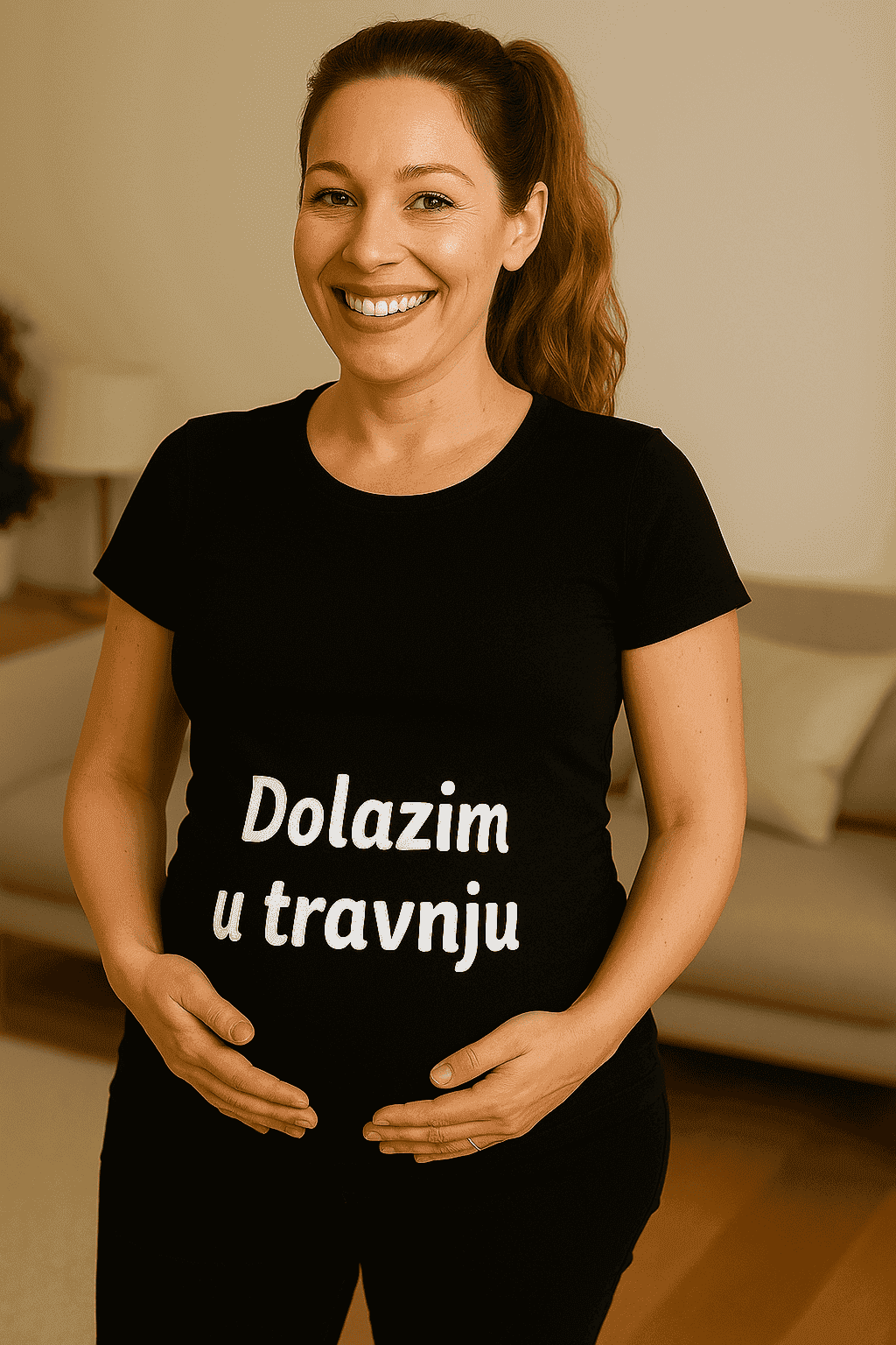 Majica za trudnice - Dolazim u travnju