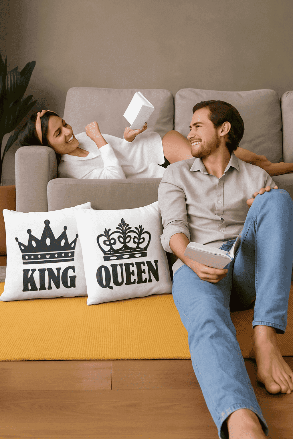 Jastuk ‚KING QUEEN' - poklon za parove