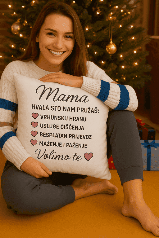 Jastuk mama hvala što nam pružaš hranu, čišćenje i ljubav
