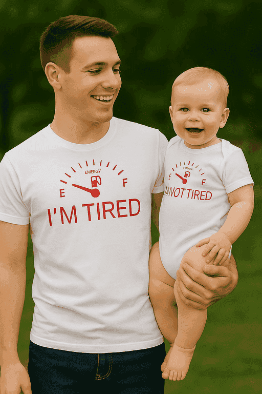 Majica za tatu i bebu - I'M TIRED / I'M NOT TIRED