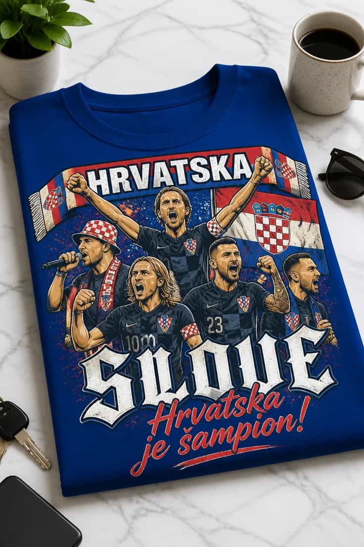 Majica za navijače - HRVATSKA SLAVE Hrvatska je šampion!