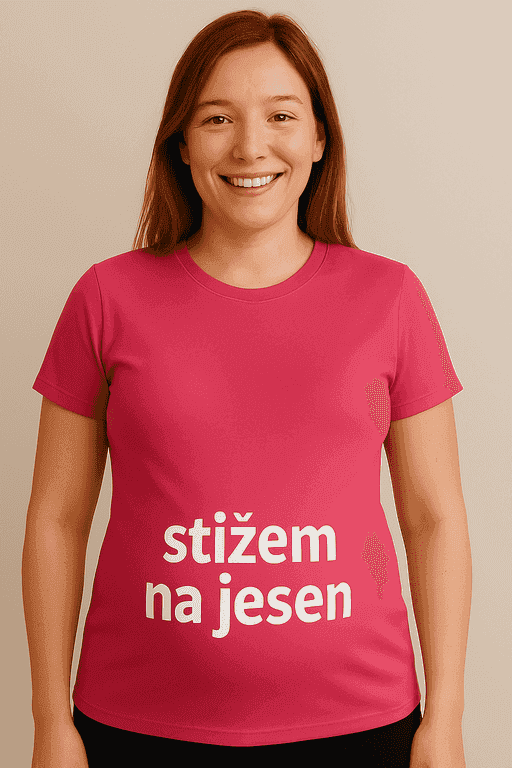 Majica za trudnice - stižem na jesen