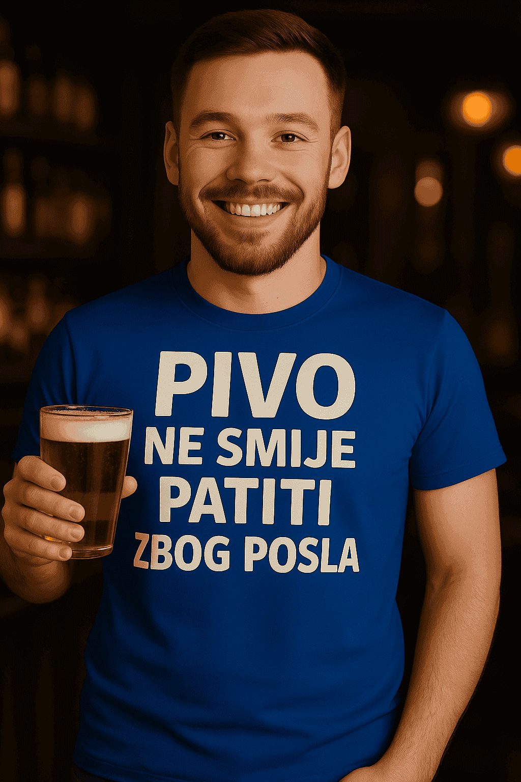 Majica za ljubitelje piva - PIVO NE SMIJE PATITI ZBOG POSLA