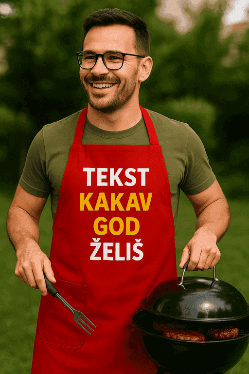 Pregača za roštilj majstore - TEKST KAKAV GOD ŽELIŠ