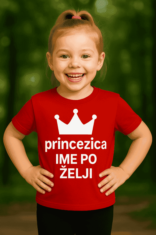 Majica za djevojčice - princezica IME PO ŽELJI