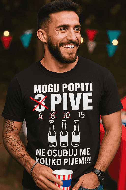 Majica mogu popiti 3 pive ne osuđuj me koliko pijem