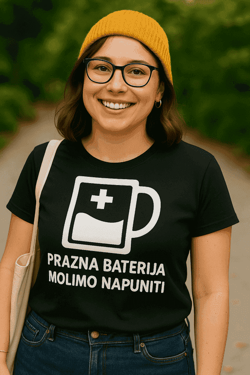 Majica za umorne kavopije - PRAZNA BATERIJA MOLIMO NAPUNITI