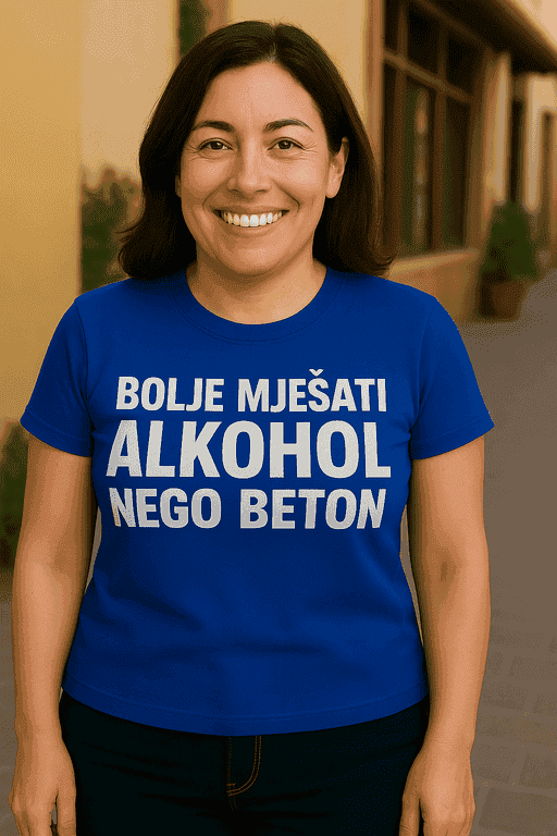 Majica bolje miješati alkohol nego beton