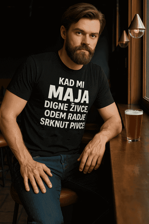 Majica kad mi Maja digne živce, odem radje srknut pivce