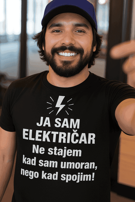 Majica za elektriÄare - Ne stajem, spojim pa stanem
