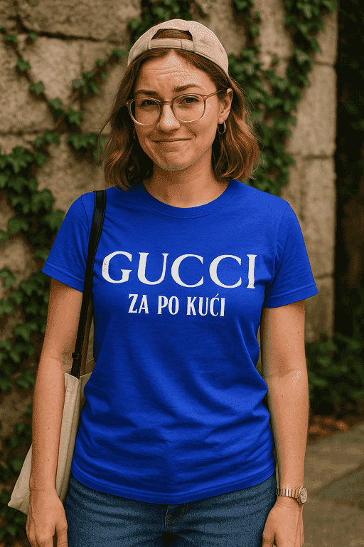 Majica za ljubitelje kućne zezancije - GUCCI ZA PO KUĆI