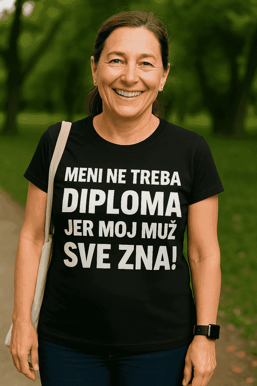 Majica meni ne treba diploma, moj muž sve zna