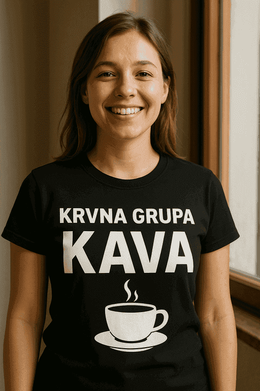 Majica za kavopije - KRVNA GRUPA KAVA