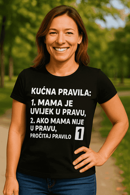 Majica kućna pravila: mama je uvijek u pravu