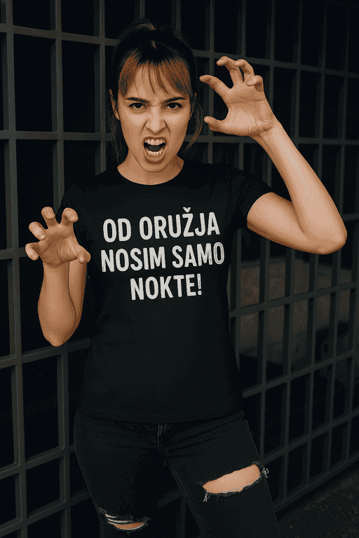 Majica za žene s karakterom - OD ORUŽJA NOSIM SAMO NOKTE!