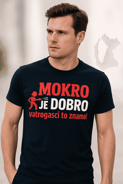 Majica za vatrogasce - MOKRO JE DOBRO vatrogasci to znamo!