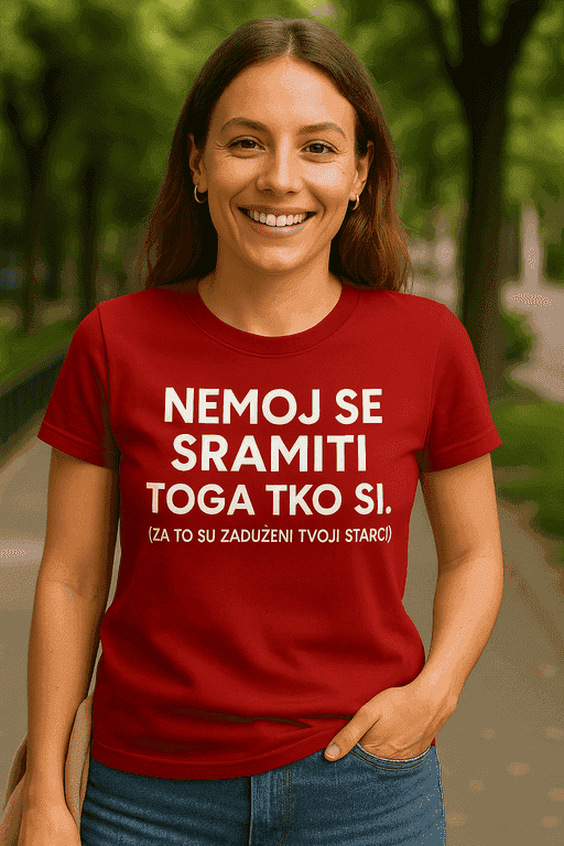 Majica nemoj se sramiti toga tko si, za to su starci