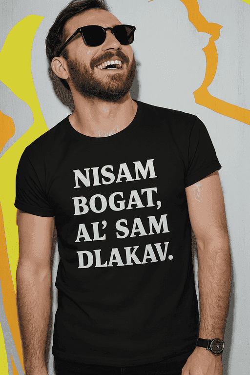 Majica za dlakave frajere - NISAM BOGAT, AL’ SAM DLAKAV.