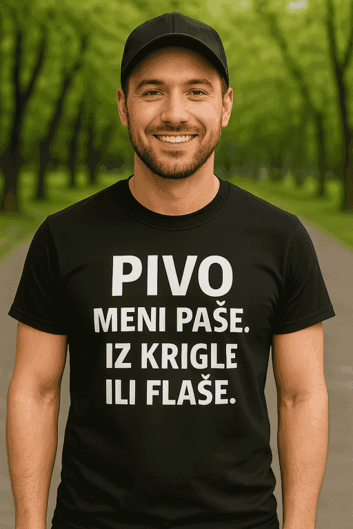 Majica pivo meni paše, iz krigle ili flaše