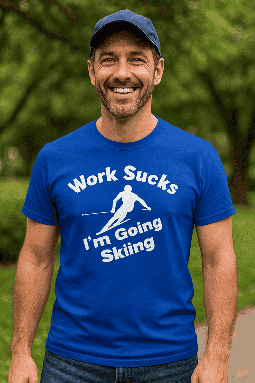 Majica za skijaše - Work Sucks I'm Going Skiing