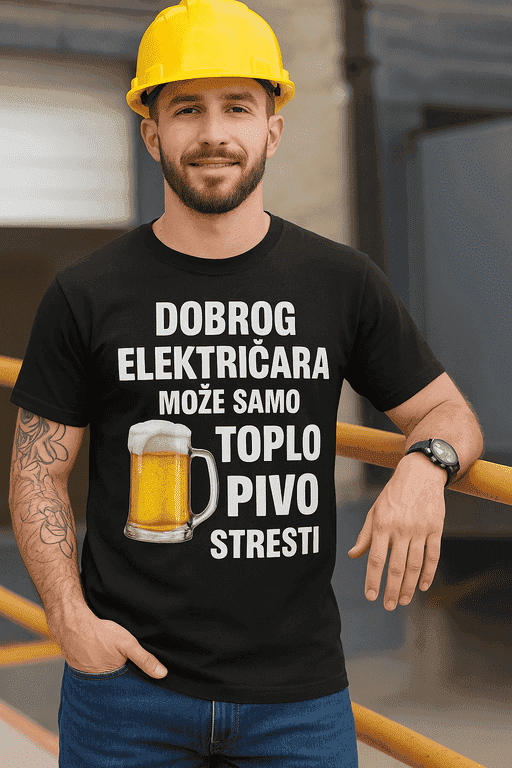 Majica za elektriÄara dobrog može samo toplo pivo stressti