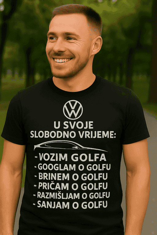 Majica u slobodno vrijeme vozim, googlam i sanjam o Golfu
