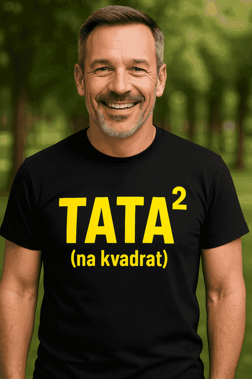 Majica za tate s dvoje djece - TATA² (na kvadrat)