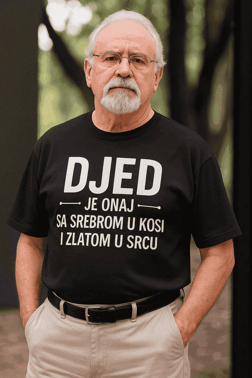 Majica djed sa srebrom u kosi i zlatom u srcu