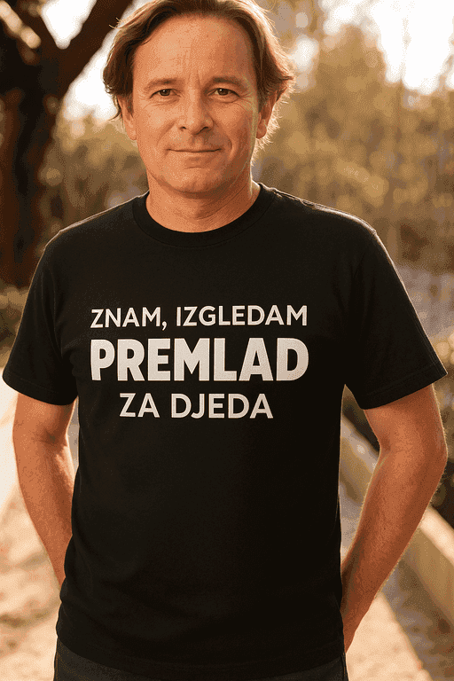 Majica za djeda - ZNAM, IZGLEDAM PREMLAD ZA DJEDA