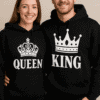 Šalica za majicu s natpisom Queen i King, popularni motivi za osobni stil.