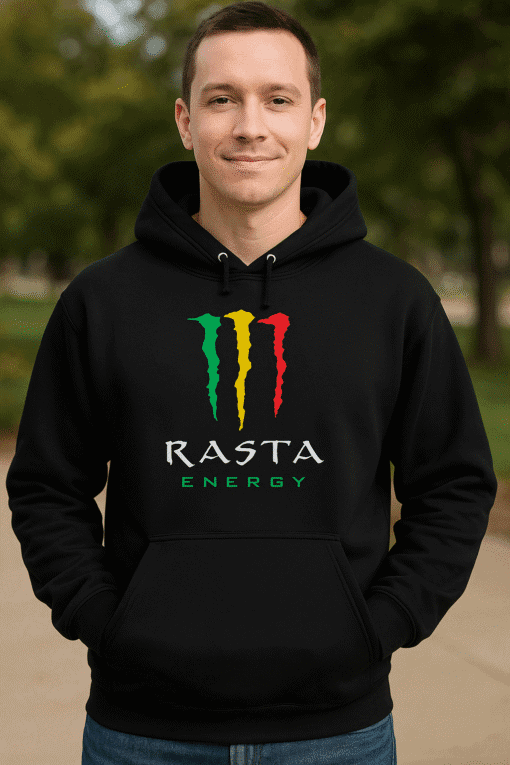 - Hrvatski hoodie s tiskom Monster Energy Rasta.