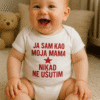 Majica za djecu s printom, roza i bijela, originalni dizajn za dječju odjeću.