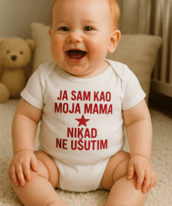 Majica za djecu s printom, roza i bijela, originalni dizajn za dječju odjeću.